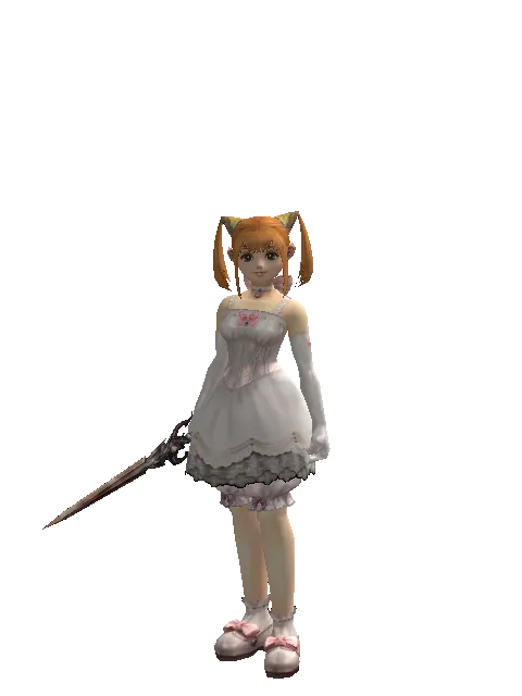 Demon Dagger on a female Dwarf, front view