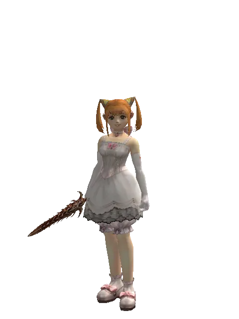 Hell Knife on a female Dwarf, front view