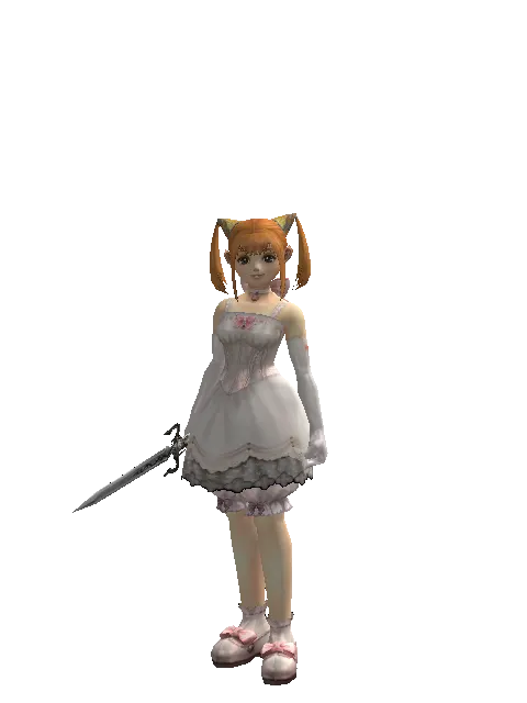 Mithril Dagger on a female Dwarf, front view