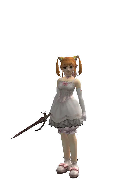 Shilen Knife on a female Dwarf, front view