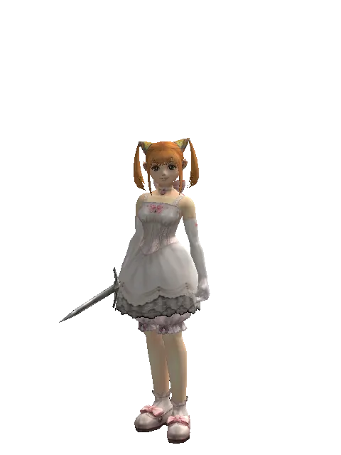 Throwing Knife on a female Dwarf, front view