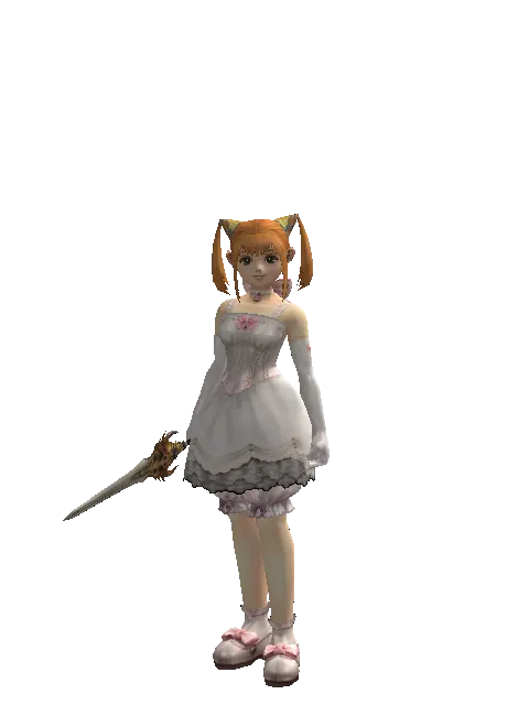 Vesper Dagger on a female Dwarf, front view