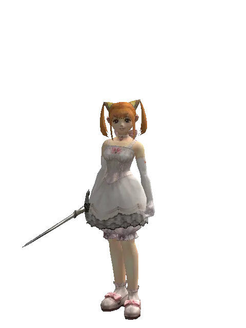 Wolverine Needle on a female Dwarf, front view