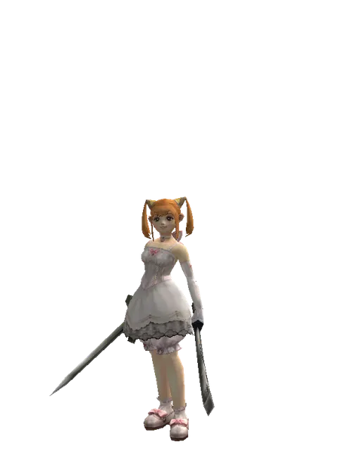 Artisan's Sword*Crimson Sword on a female Dwarf, front view