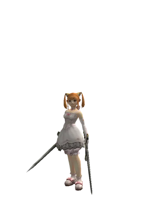 Artisan's Sword*Knight's Sword on a female Dwarf, front view