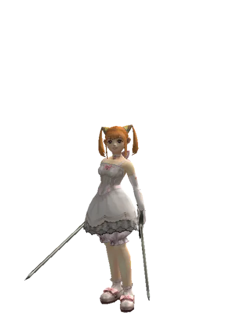 Bastard Sword*Bastard Sword on a female Dwarf, front view