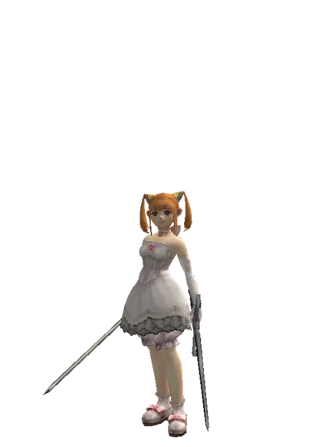 Bastard Sword*Sword of Revolution on a female Dwarf, front view