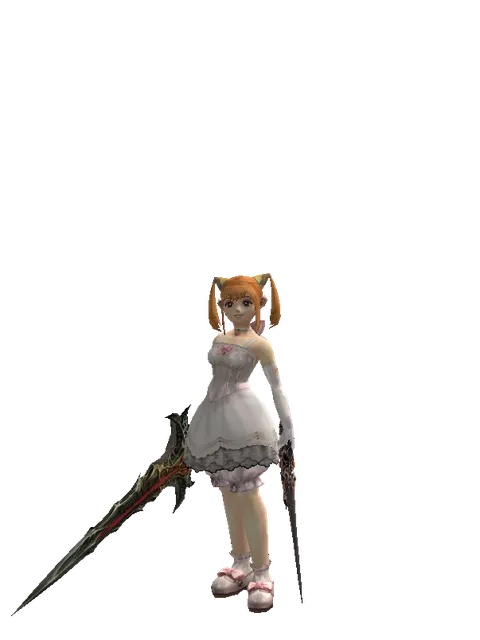 Blood Sword Akamanah on a female Dwarf, front view