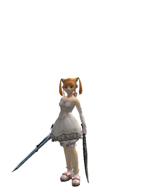 Caliburs*Sword of Limit on a female Dwarf, front view