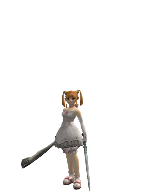 Crimson Sword*Elven Long Sword on a female Dwarf, front view
