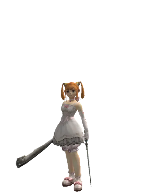 Crimson Sword*Elven Sword on a female Dwarf, front view