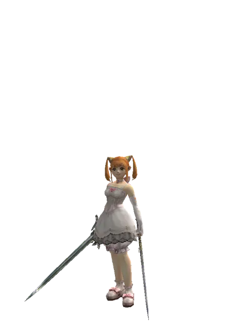 Dynasty Dual Sword on a female Dwarf, front view
