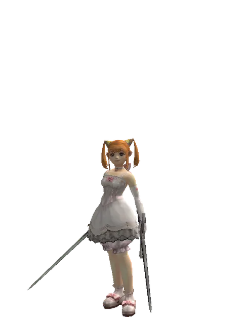 Elven Sword*Sword of Revolution on a female Dwarf, front view