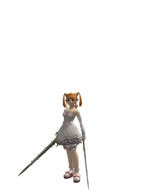 Icarus Dual Sword on a female Dwarf, front view