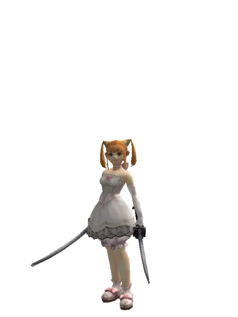 Katana*Katana on a female Dwarf, front view