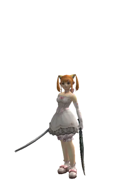Katana*Sword of Limit on a female Dwarf, front view