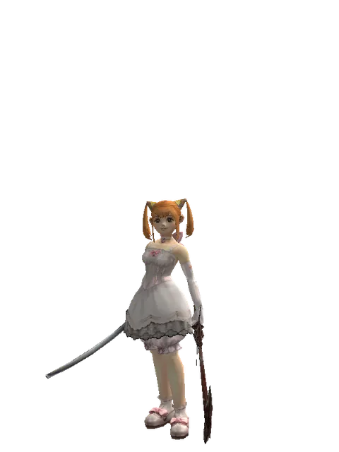 Katana*Sword of Nightmare on a female Dwarf, front view