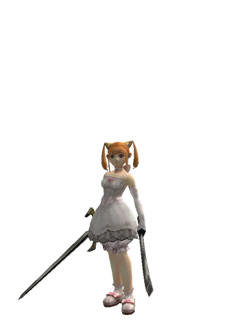 Knight's Sword*Crimson Sword on a female Dwarf, front view
