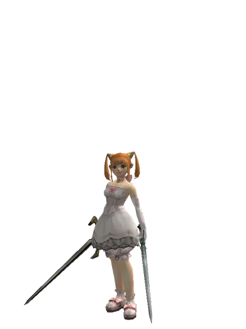 Knight's Sword*Elven Long Sword on a female Dwarf, front view