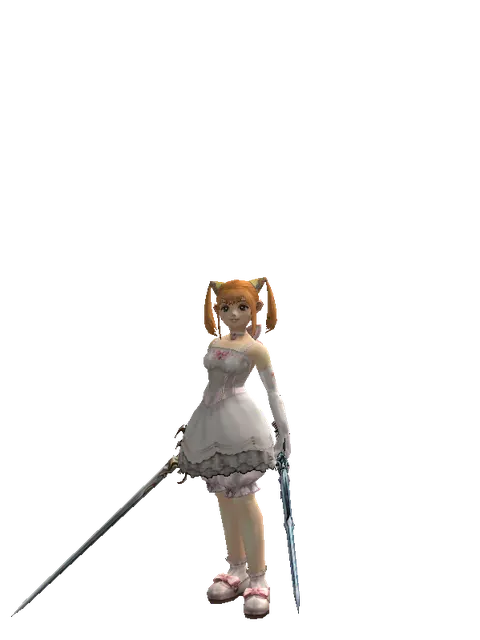 Raid Sword*Caliburs on a female Dwarf, front view