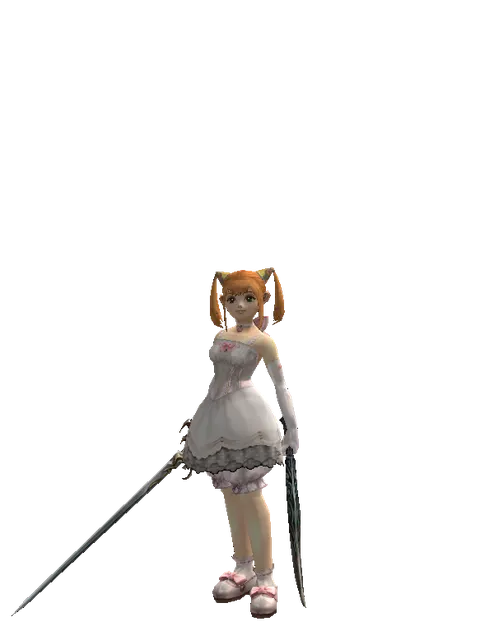 Raid Sword*Sword of Limit on a female Dwarf, front view