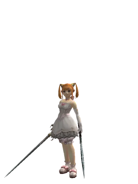 Raid Sword*Tsurugi on a female Dwarf, front view