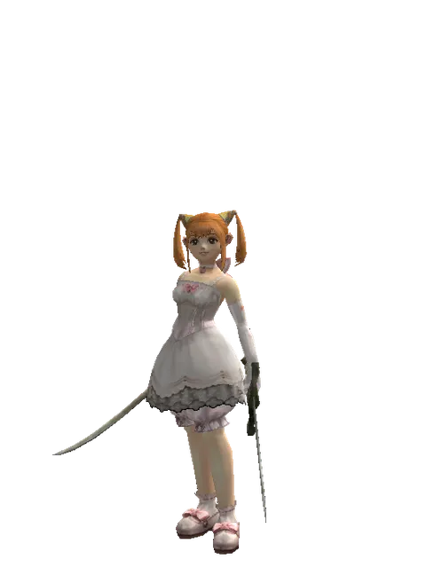 Saber*Artisan's Sword on a female Dwarf, front view