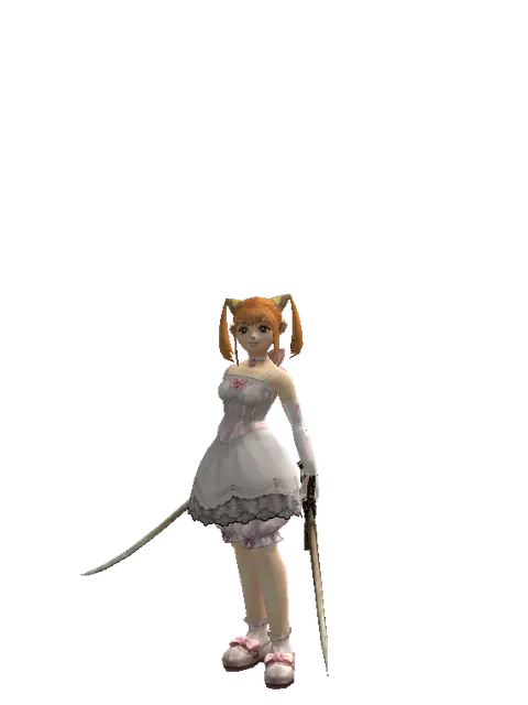 Saber*Spinebone Sword on a female Dwarf, front view
