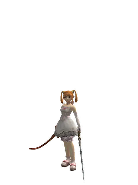 Shamshir*Raid Sword on a female Dwarf, front view