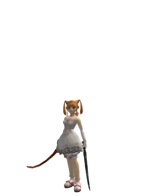 Shamshir*Samurai Long Sword on a female Dwarf, front view