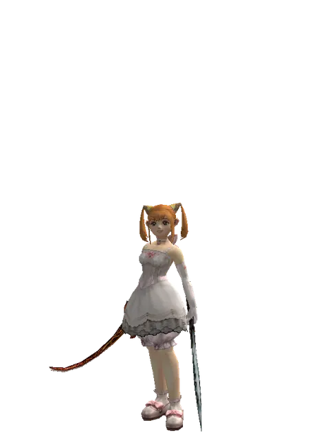 Shamshir*Tsurugi on a female Dwarf, front view