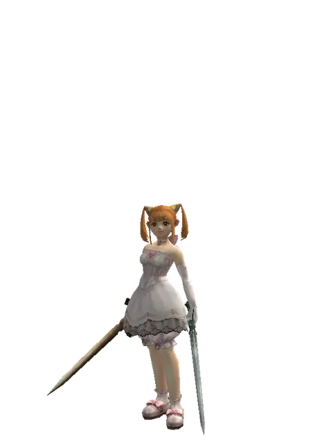 Spinebone Sword*Elven Long Sword on a female Dwarf, front view