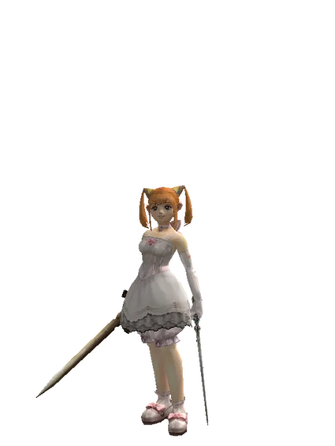 Spinebone Sword*Elven Sword on a female Dwarf, front view