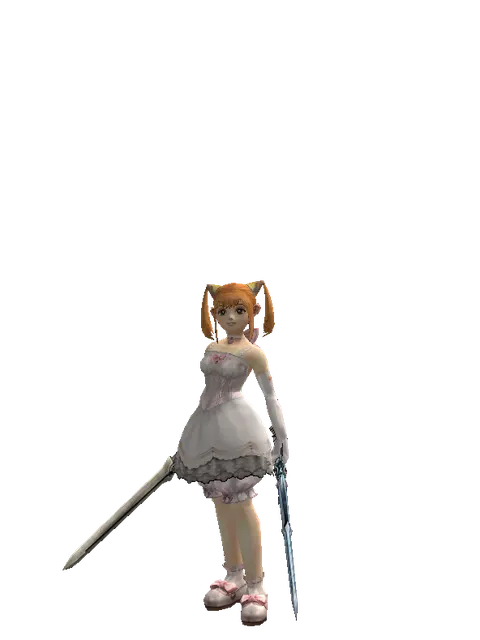 Spirit Sword*Caliburs on a female Dwarf, front view