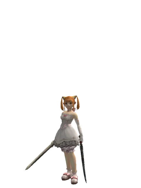 Spirit Sword*Samurai Long Sword on a female Dwarf, front view