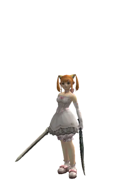 Spirit Sword*Sword of Limit on a female Dwarf, front view