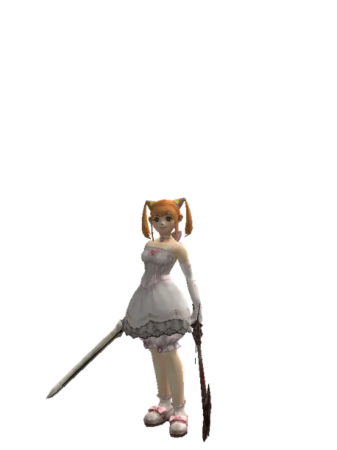 Spirit Sword*Sword of Nightmare on a female Dwarf, front view