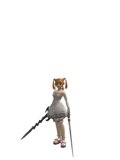 Stormbringer*Raid Sword on a female Dwarf, front view