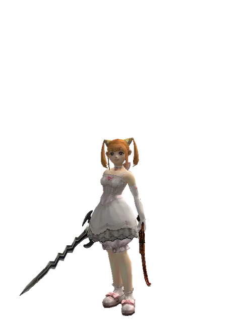 Stormbringer*Shamshir on a female Dwarf, front view