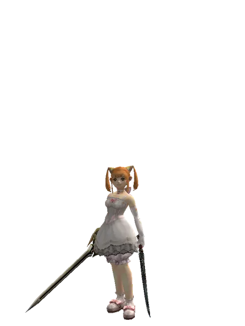 Sword of Delusion*Samurai Long Sword on a female Dwarf, front view