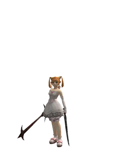 Sword of Nightmare*Samurai Long Sword on a female Dwarf, front view