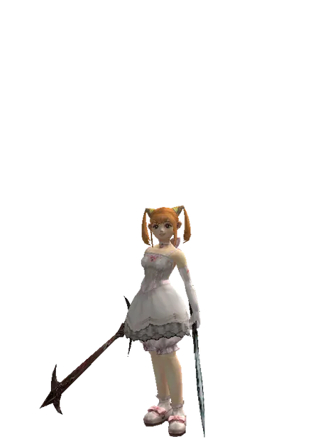 Sword of Nightmare*Tsurugi on a female Dwarf, front view