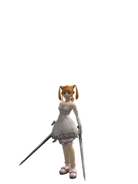 Sword of Revolution*Elven Long Sword on a female Dwarf, front view