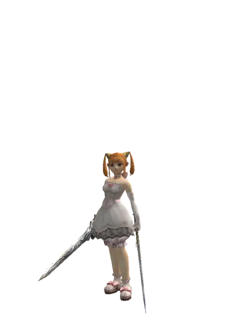 Tallum Blade*Dark Legion's Edge on a female Dwarf, front view