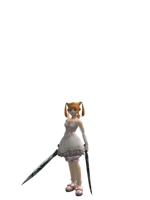 Tsurugi*Samurai Long Sword on a female Dwarf, front view