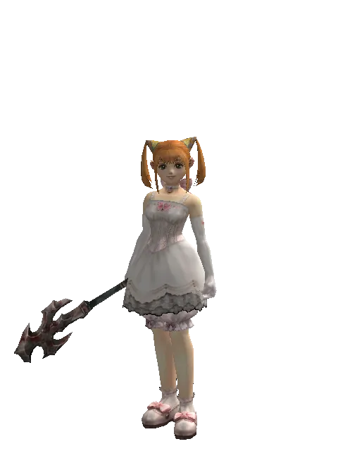 Crucifix of Blood on a female Dwarf, front view