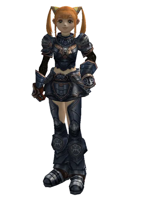 Blue Wolf Set - Heavy on a female Dwarf, front view