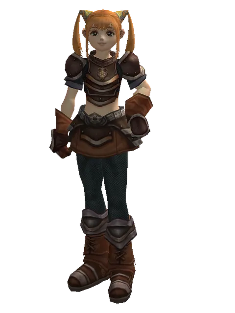 Brigandine Set on a female Dwarf, front view
