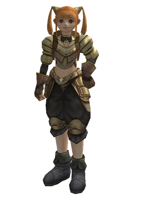 Bronze (heavy armor) on a female Dwarf, front view