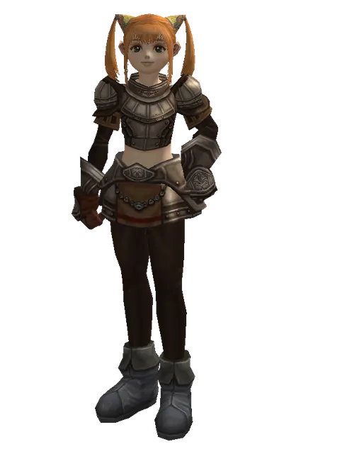 Half Plate (heavy armor) on a female Dwarf, front view